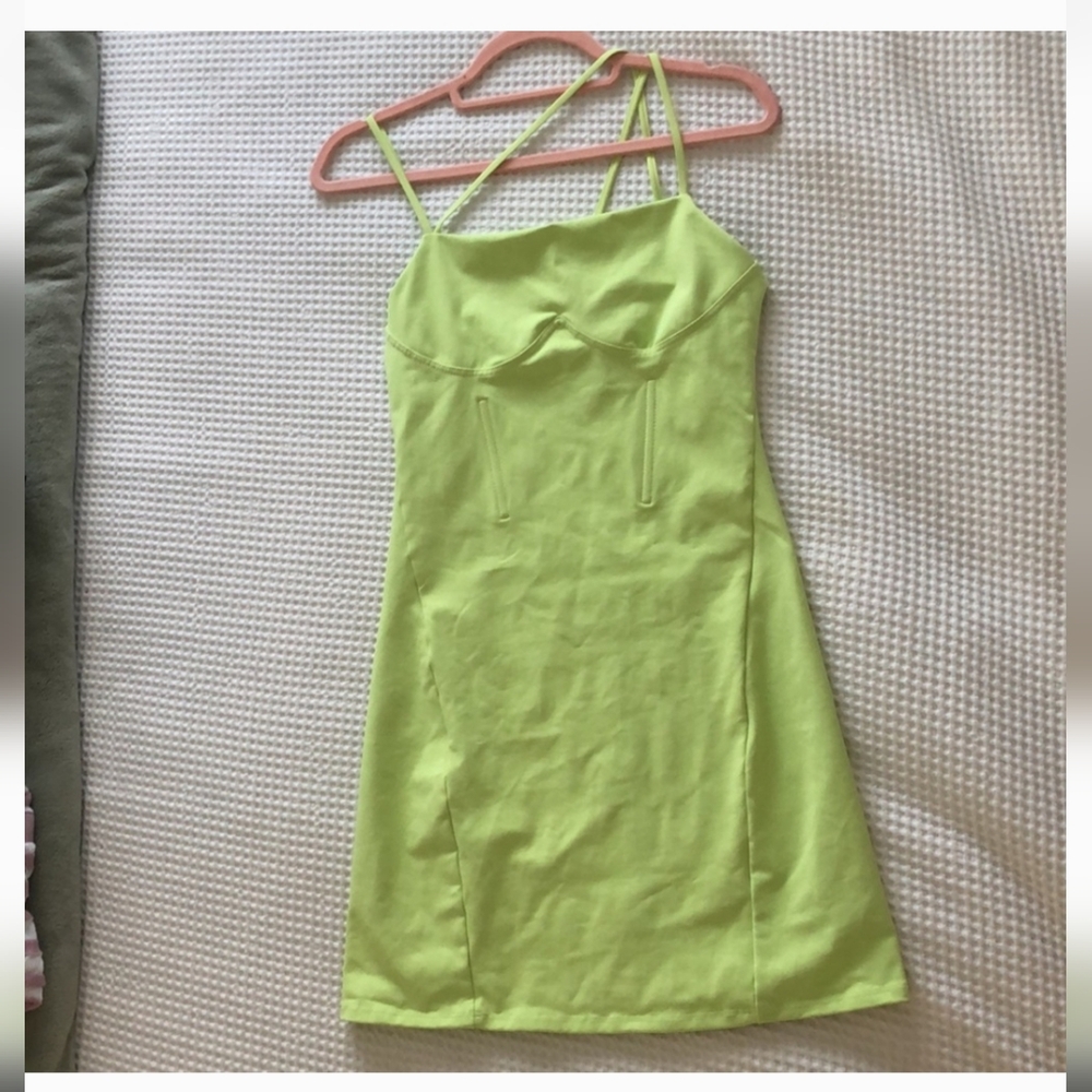 Lime Green Spaghetti Strap Dress